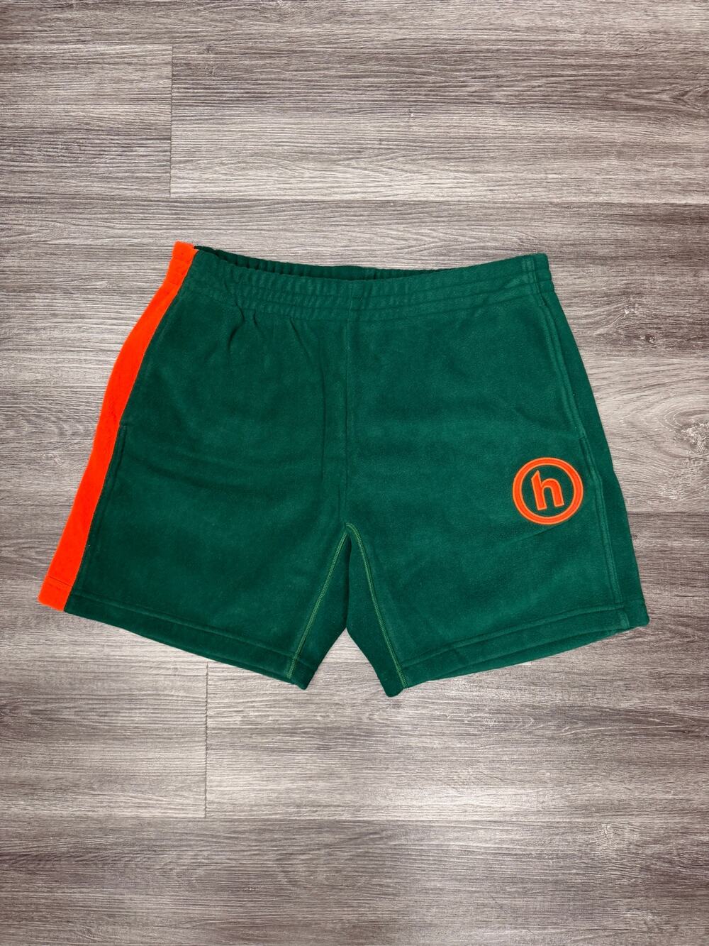 Hidden NY Polar Fleece Shorts Green Orange XL Brand New